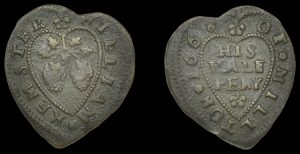 Lot 25 - William Kemster, heart-shaped Halfpenny, 1668,