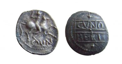 Ancient British Silver Unit - Cunobelinus Horseman Type