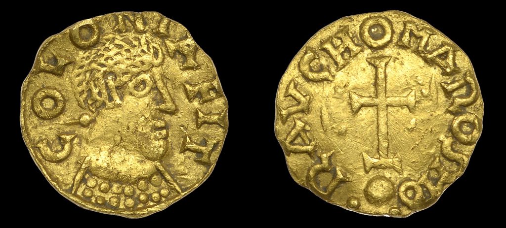 DNW Lot 1707, Merovingian, gold Tremissis