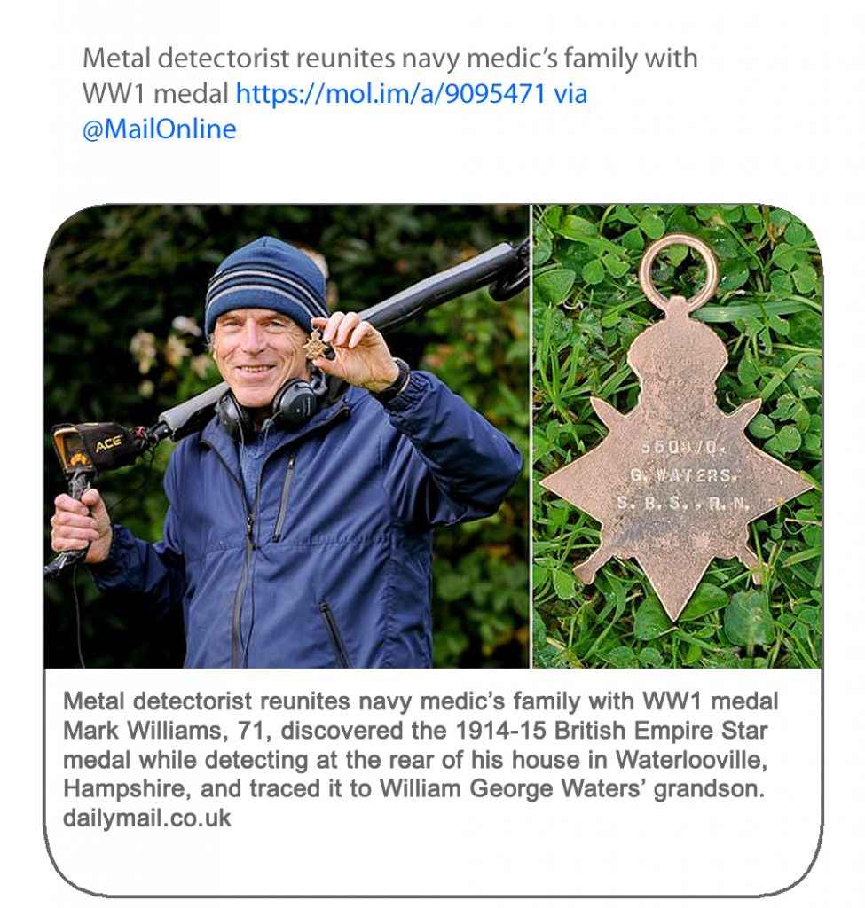 Detectorist reunites medal with family