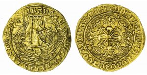 Lot 2950 - EDWARD IV, FIRST REIGN (1461-1470), HALF-RYAL, LIGHT COINAGE, TYPE VII, TOWER, 3.84G, 9H
