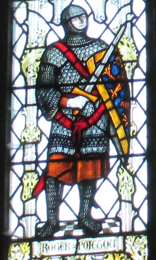 Roger de Poitou, stained glass in Lancaster Priory