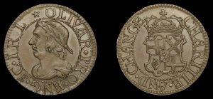 Lot 1156 - Oliver Cromwell Pattern Farthing