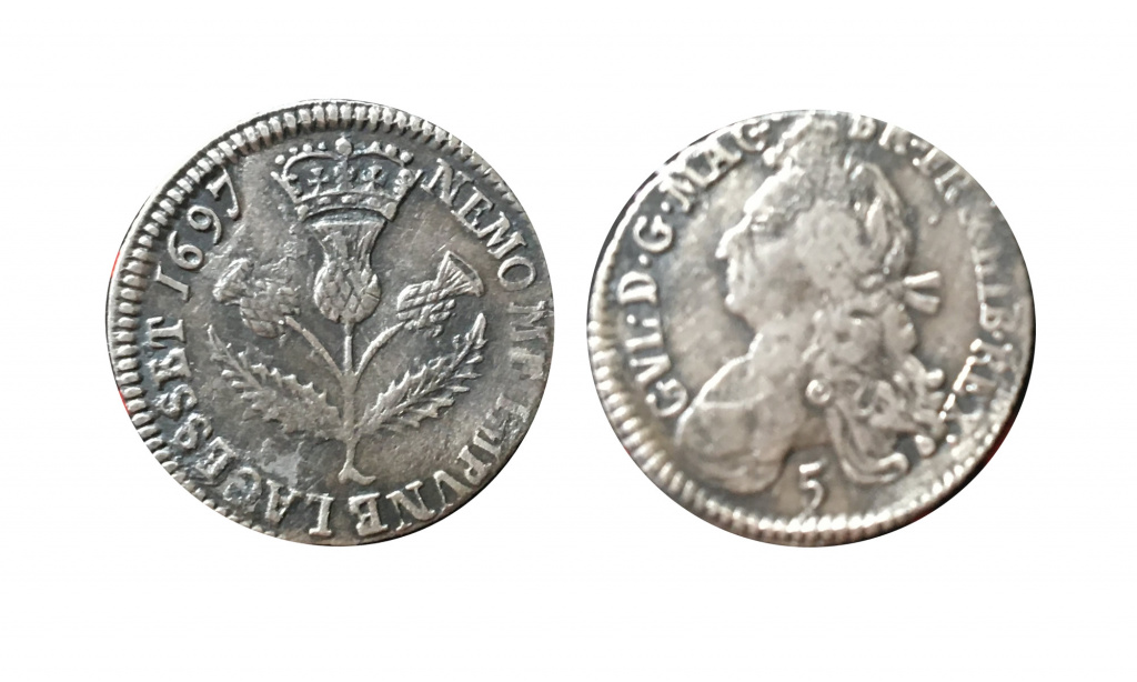 william iii Scottish Five Shillings