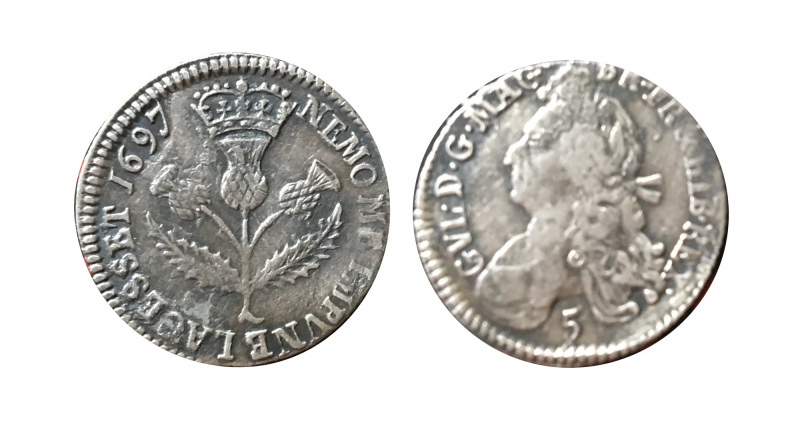 william iii Scottish Five Shillings