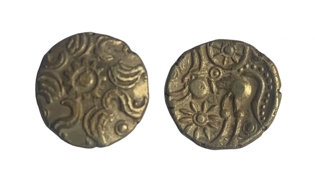 Gold quarter stater of the Belgae