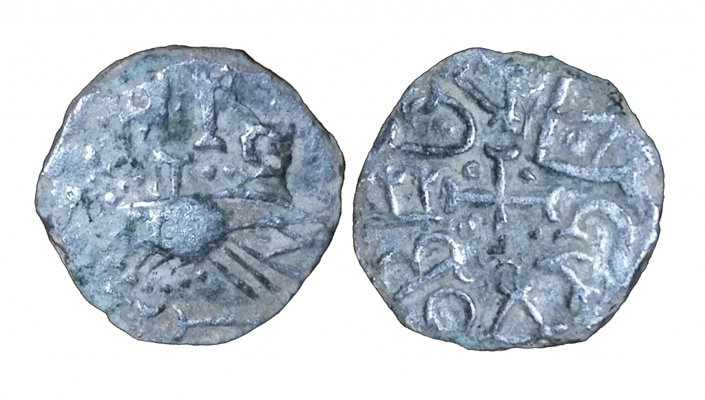 Continental silver denier of Merovingian Francia