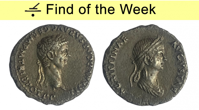 denarius of Claudius and Agrippina