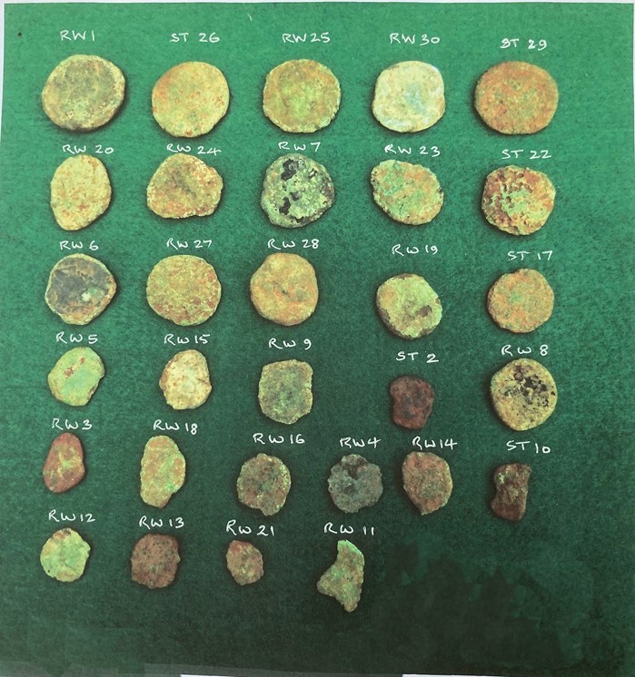 Thirty roman coins