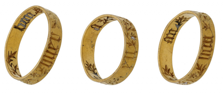 Medieval gold posy ring