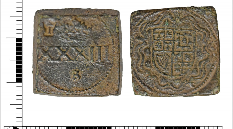 Coin weight for a rose ryal of James I