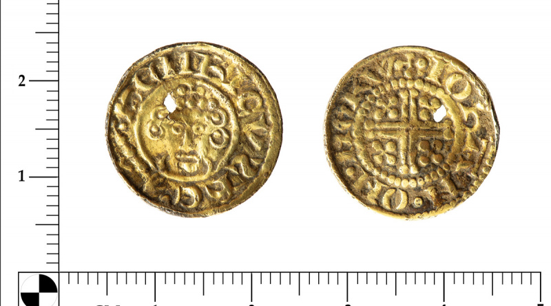 Gilded copy of a penny of King John