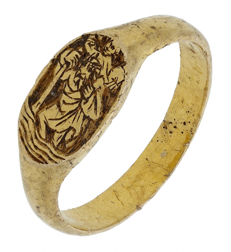 St. Christopher and the Christ Child medieval ring