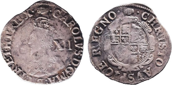 Charles I type 3a shilling
