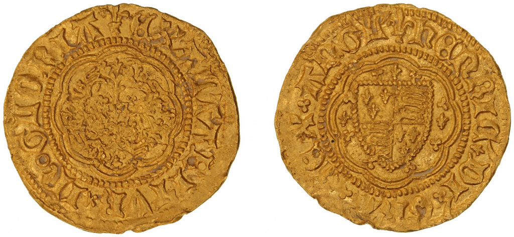 Calais mint quarter noble of Henry VI
