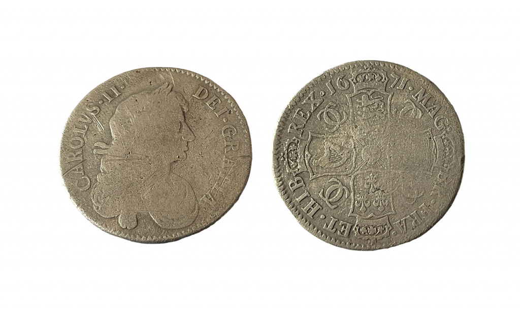The date isn’t scarce but halfcrowns of Charles II are very rare as detecting finds. Even in its present condition, only about Fair, it could still be worth around £25 to a keen collector.