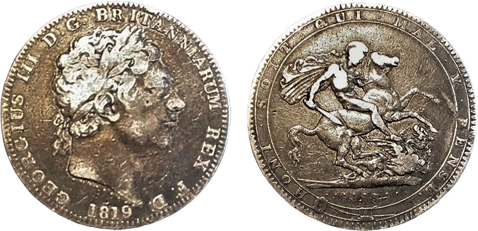 Crown piece of George III
