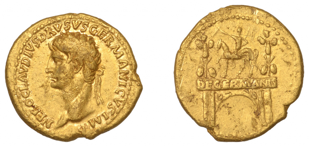aureus of Nero Claudius Drusus