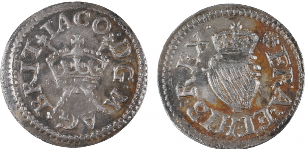 silver farthing of james i