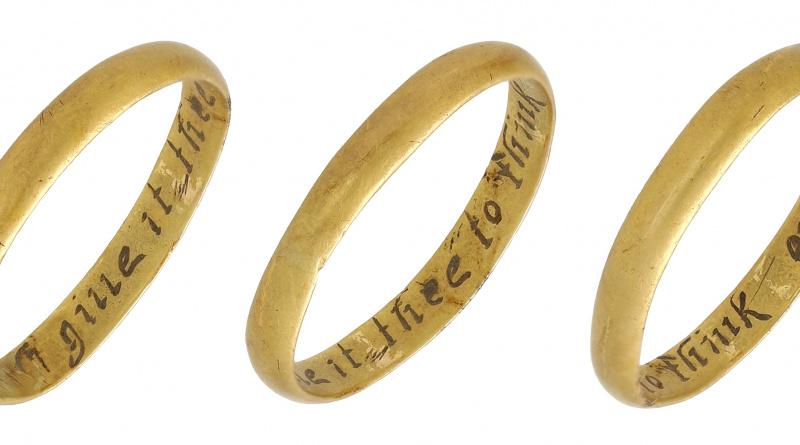 18th century gold posy ring