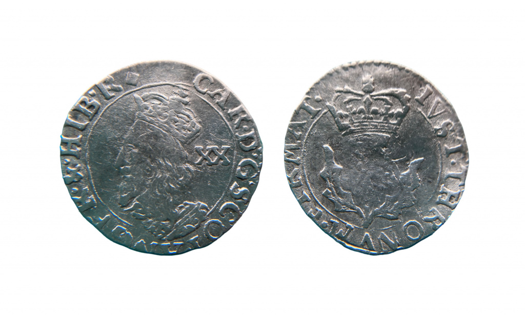 Twenty pence piece of Charles I