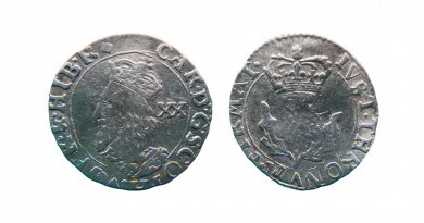 Twenty pence piece of Charles I
