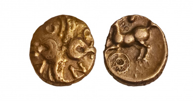 Gold quarter stater of the Catuvellauni