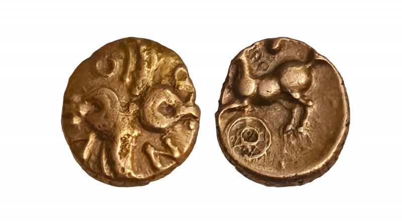 Gold quarter stater of the Catuvellauni
