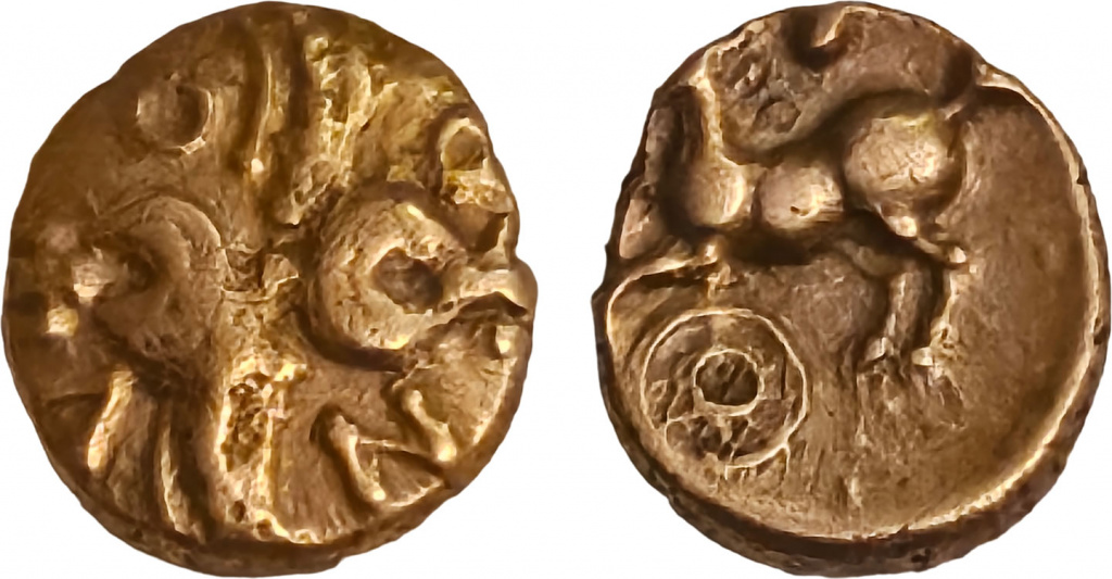 Gold quarter stater of the Catuvellauni
