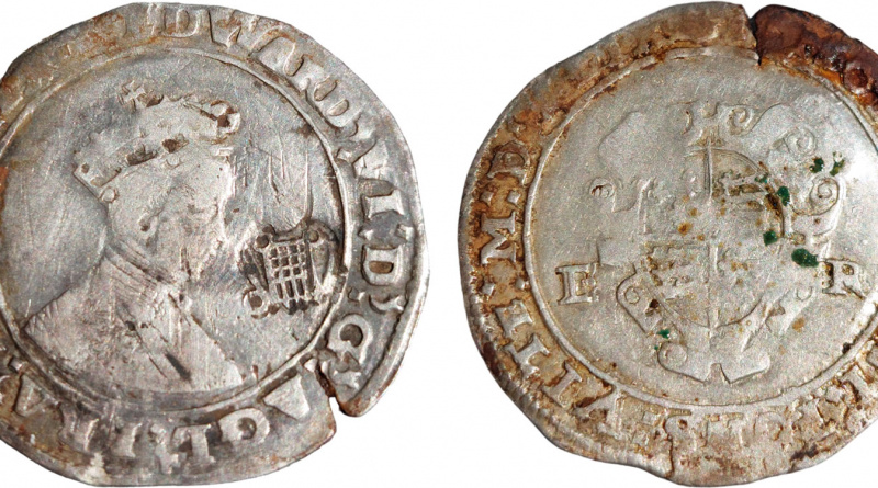 Edward VI shilling with portcullis counterstamp