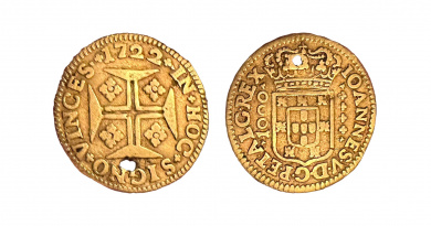1000 reis gold piece of John V of Portugal