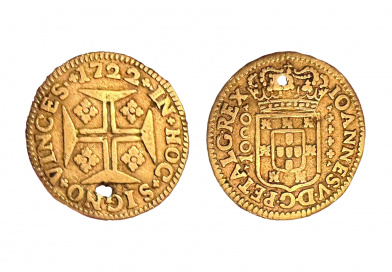 1000 reis gold piece of John V of Portugal