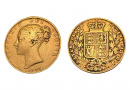 Gold half sovereign of Queen Victoria