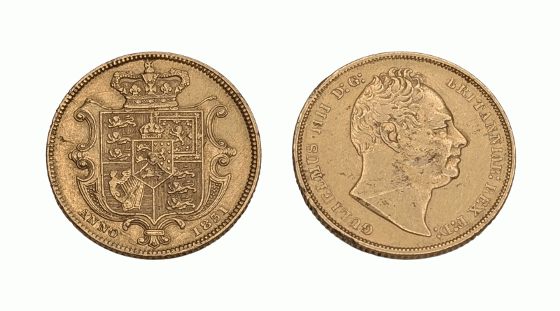 Gold sovereign of William IV