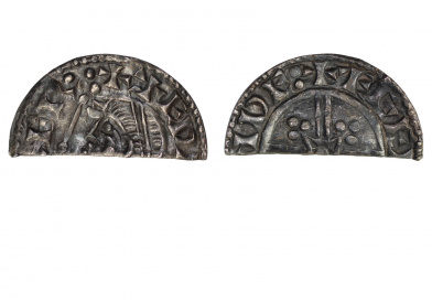 Cut halfpenny of of Edward the Confessor